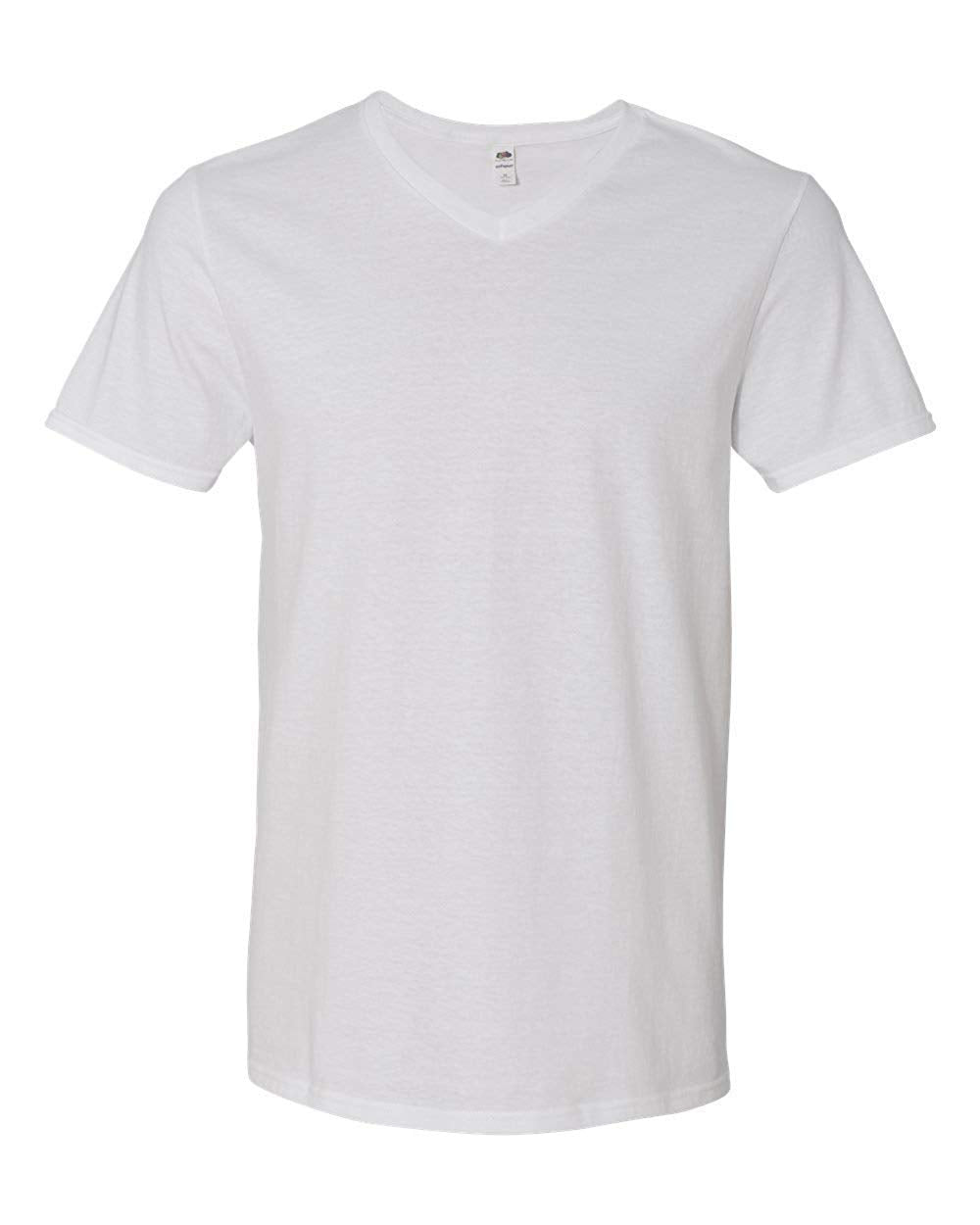 Fruit of the Loom Mens Short Sleeve V-Neck Tee White XL