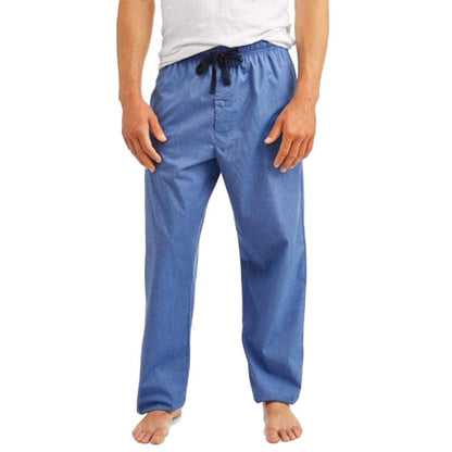 Hanes Men's & Big Men's Woven Plaid Stretchy Sleep Pant, X-Large Light Blue