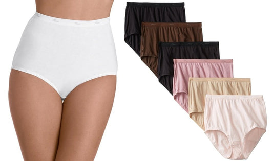 Hanes Women's 6Pack Assorted Cotton Briefs Ladies Panties Underwear 5