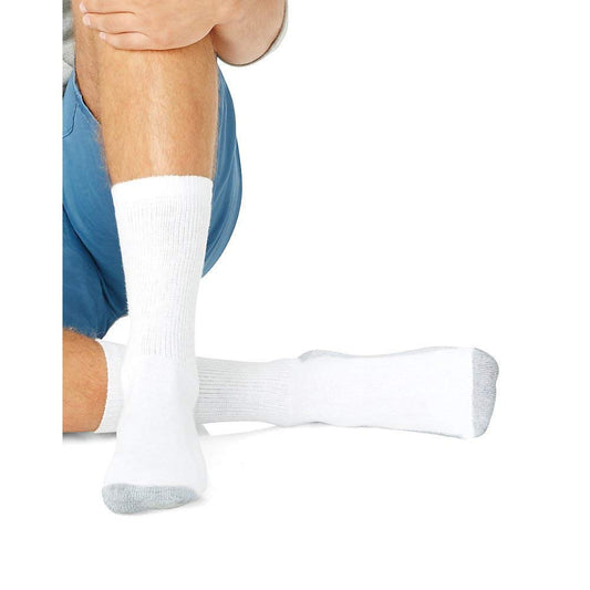 Hanes Men's Ultimate FreshIQ Cushion Crew Socks (White, 12-Pairs: Shoe: 6-12 / Sock: 10-13
