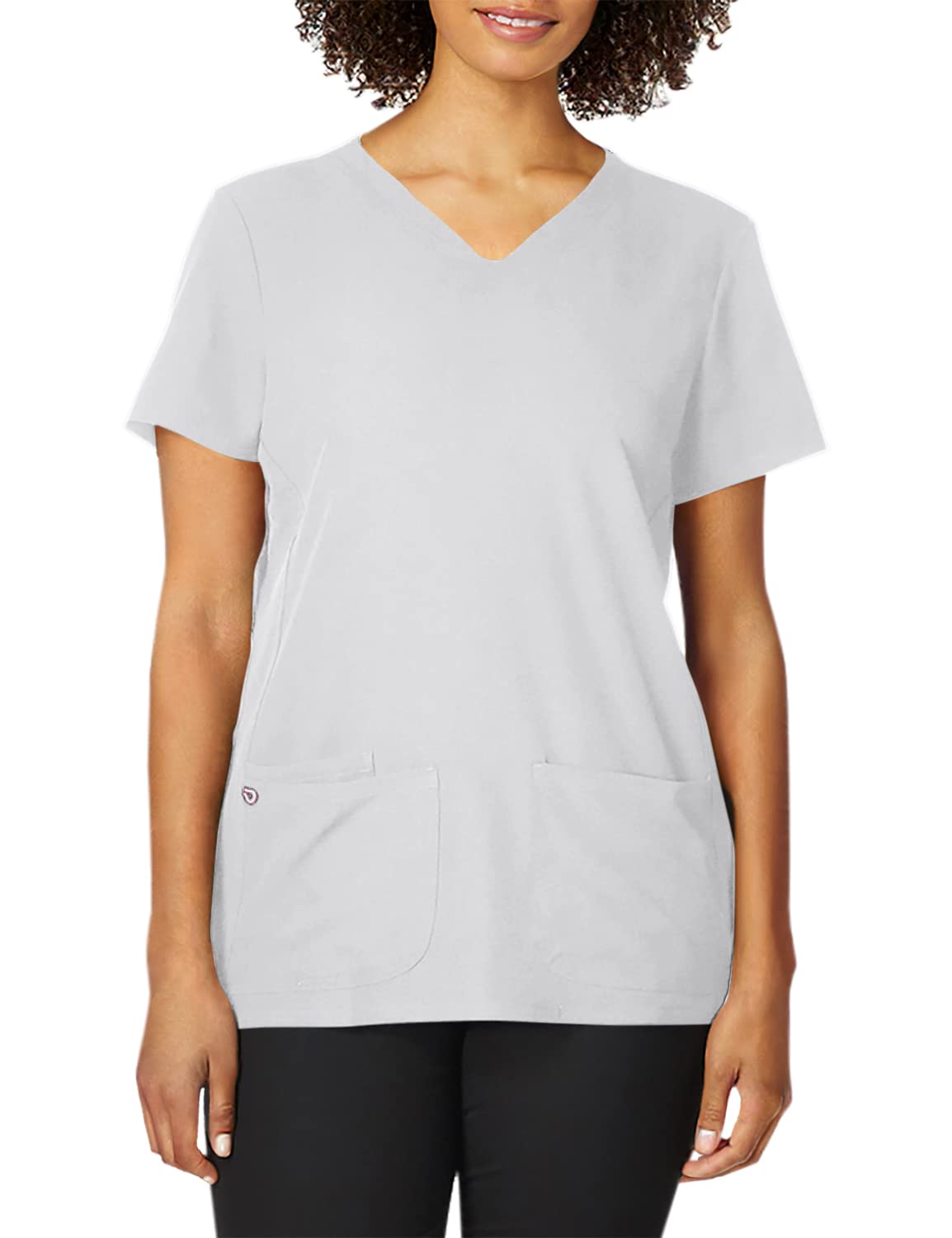 HeartSoul Women's Pitter-Pat V-Neck Scrubs Shirt, Khaki, XX-Small