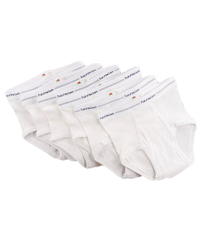 Fruit of the Loom Little Boys' Brief ,White,4T(Pack of 6)