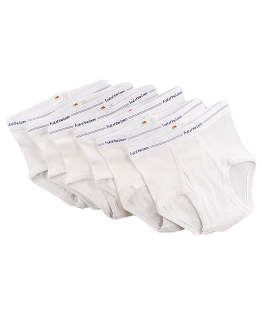 Fruit of the Loom Little Boys' Brief ,White,4T(Pack of 6)