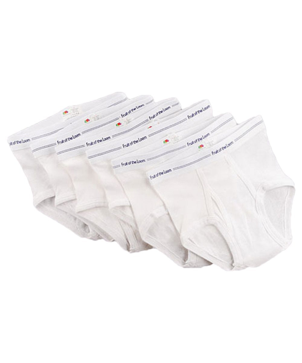 Fruit of the Loom Little Boys' Brief ,White,4T(Pack of 6)