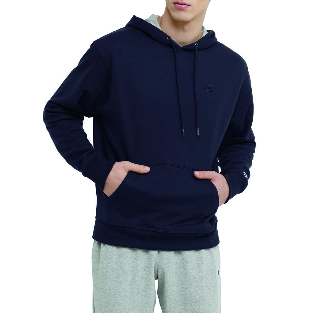Champion Men's Hoodie, Powerblend, Fleece Striped Sweatshirt for Men (Reg. or Big & Tall)