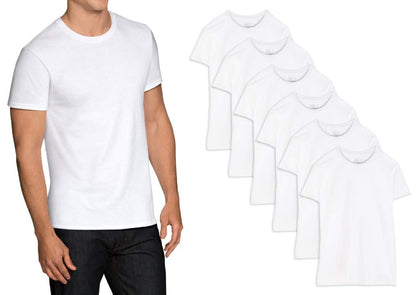 Fruit of the Loom Men's Stay Tucked Crew T-Shirt - XX-Large - White (Pack of 6)