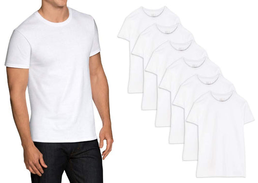 Fruit of the Loom Men's Stay Tucked Crew T-Shirt - XX-Large - White (Pack of 6)