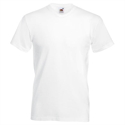 Fruit of the Loom Mens Short Sleeve V-Neck Tee White XL