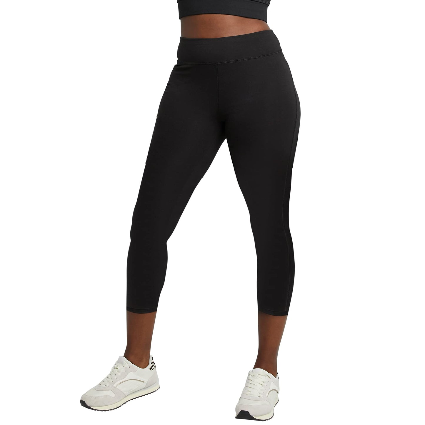 Hanes Women's Stretch Jersey Capri, Charcoal Heather, X-Large