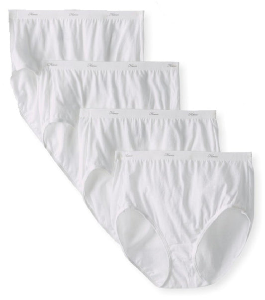 Hanes Women's 4Pack White Cotton Briefs Ladies Panties Underwear 6
