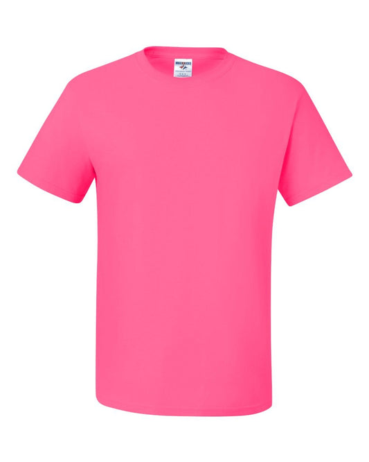 Jerzees Men's Shoulder To Shoulder Taping T-Shirt, Medium, Neon Pink
