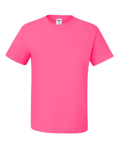 Jerzees Men's Shoulder To Shoulder Taping T-Shirt, X Large, Neon Pink