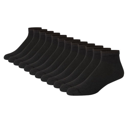 Hanes mens X-temp Cushioned Ankle Socks, 12-pair Pack Casual Sock, Black, 6 12 US