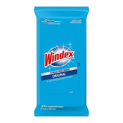 Windex Original Glass and Surface Wipes, 28 Count