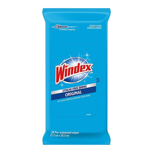 Windex Original Glass and Surface Wipes, 28 Count