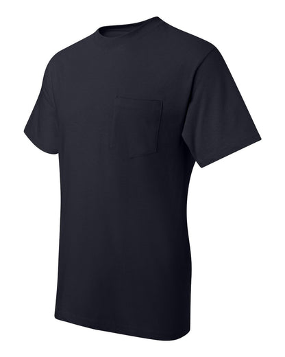 Hanes Men's Beefy-T T-Shirt with Pocket, Navy, Medium