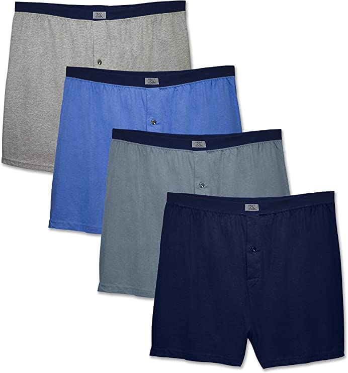 Fruit of the Loom Men's 3-Pack Premium Big Man Knit Boxer, assorted, 4X-Large