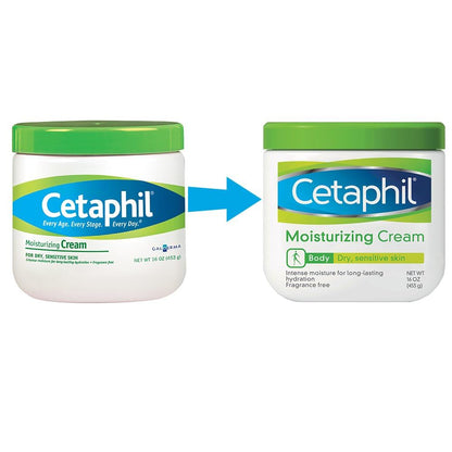 Cetaphil Moisturizing Cream for Dry/Sensitive Skin, Fragrance Free 16 oz