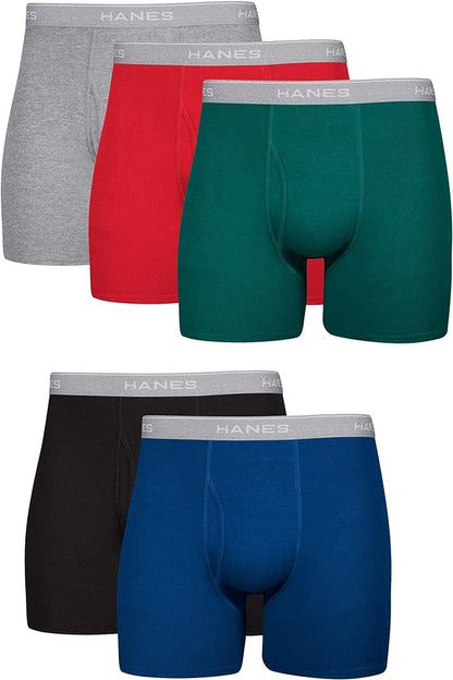 Hanes Ultimate Men's 5-Pack FreshIQ Dyed Boxer Brief 5PACK - XLarge