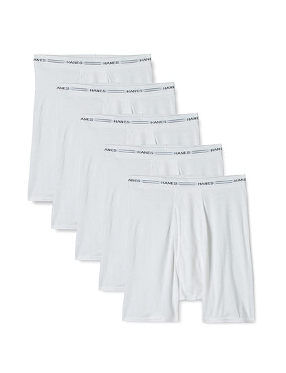 Hanes Men's 5-Pack Ultimate FreshIQ Boxer with ComfortFlex Waistband Brief (Small, White)