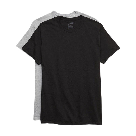 Hanes Men's 5Pack Crew Neck Tagless Black-Grey Undershirts Crewneck T-Shirt 3XL