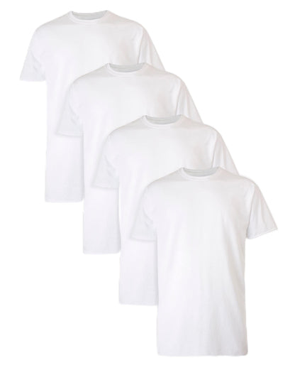 Hanes Mens Ultimate Tall Soft and Breathable Crewneck Undershirt 4-Pack, LT White