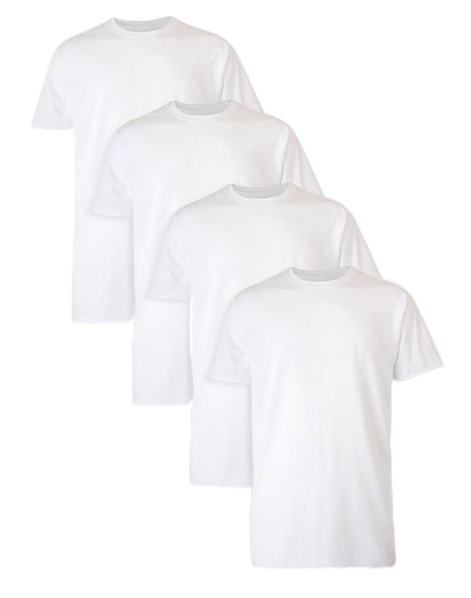 Hanes Mens Ultimate Tall Soft and Breathable Crewneck Undershirt 4-Pack, LT White