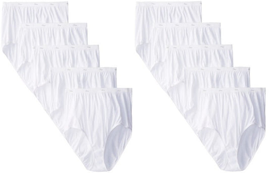 Hanes Women's 8Pack White Cotton Briefs Ladies Panties Underwear 8