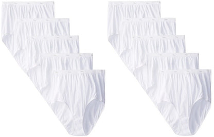 Hanes Women's 8Pack White Cotton Briefs Ladies Panties Underwear 8