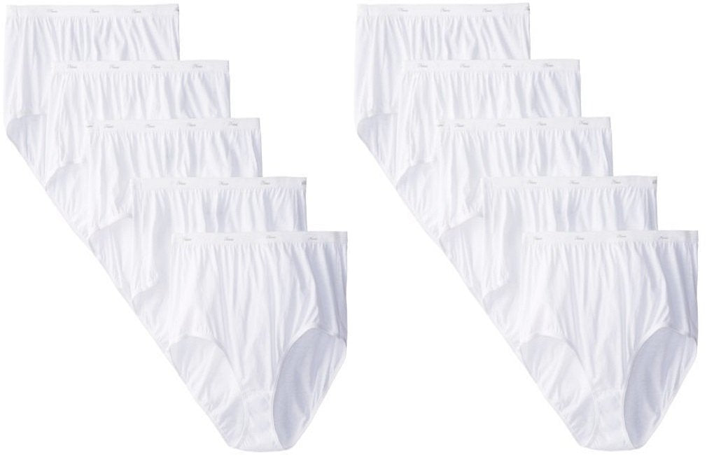 Hanes Women's 8Pack White Cotton Briefs Ladies Panties Underwear 8