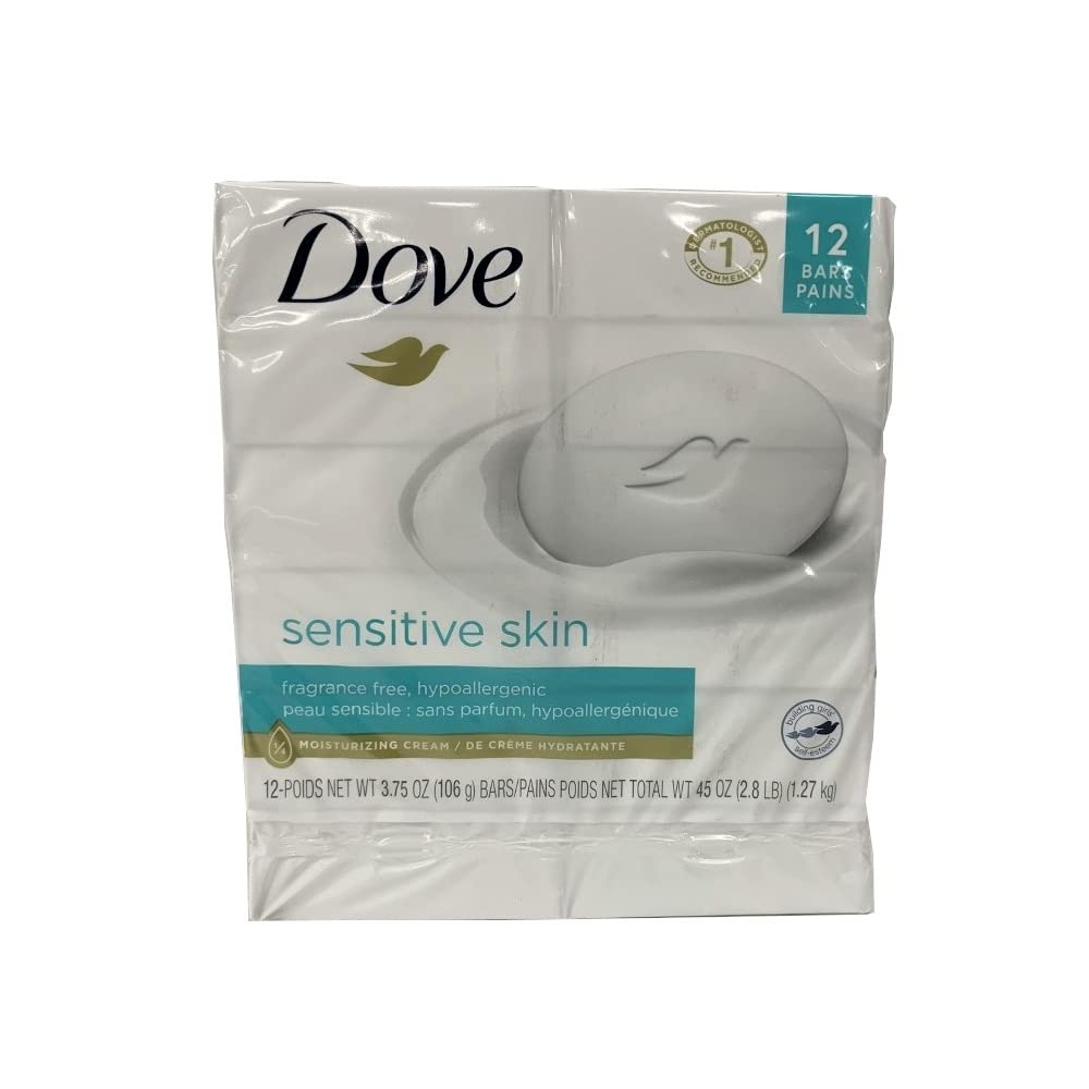 Dove Beauty Bar Sensitive Skin 3.17 oz, 3 Bar (Pack of 2)