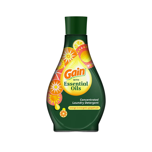 GAIN with Essential Oils Liquid Laundry Detergent, Orange & Energetic Grapefruit, 16 Fl oz