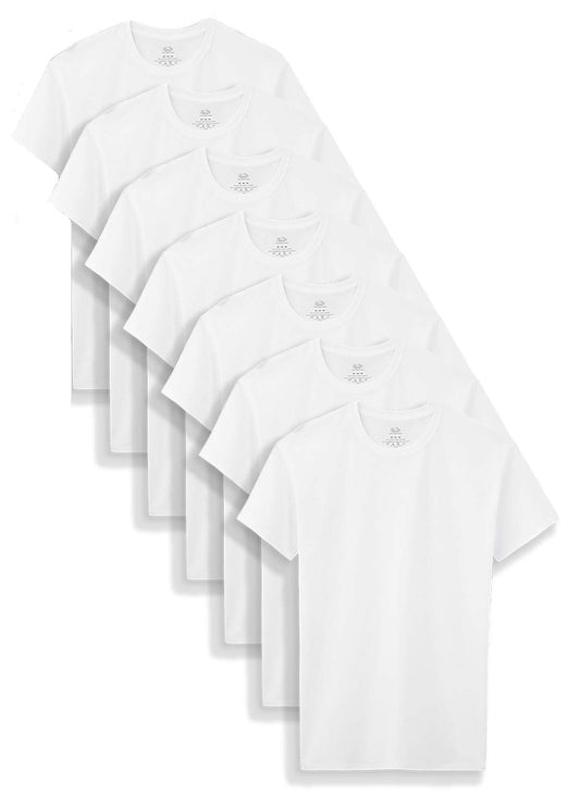Fruit of the Loom 7-Pack Boys White Crew T-Shirts B7P525B (X-Large 18-20)