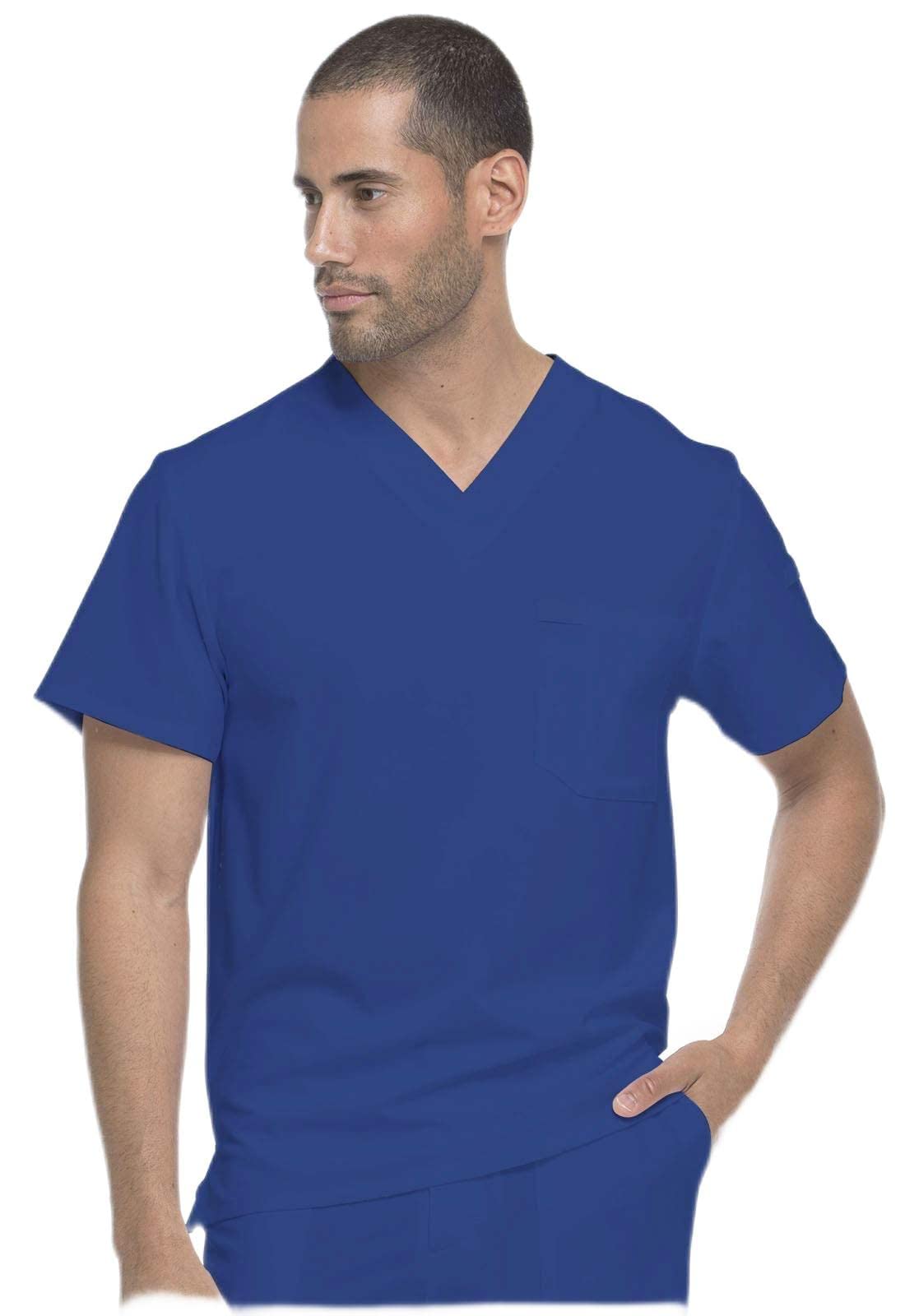 Dickies EDS Essentials Men Scrubs Top Tuckable V-Neck Plus Size DK635, 2XL, White