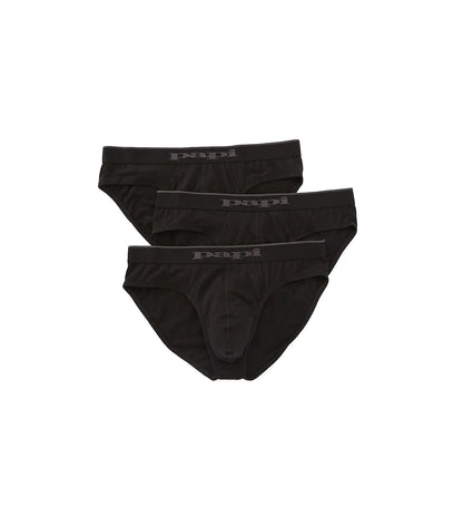 Papi Men's 3-Pack Cotton Stretch Brief, Black/Cobalt/Blue, X-Large