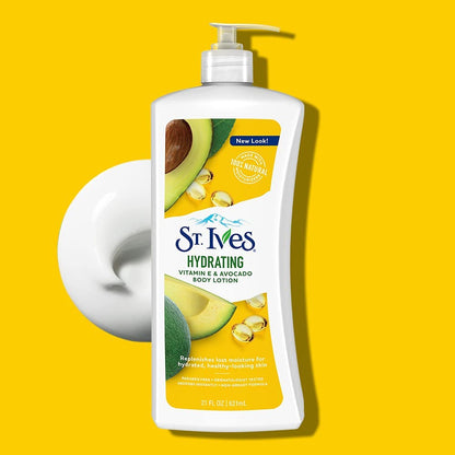 St. Ives Hydrating Body Lotion, Vitamin E and Avocado, 21 oz
