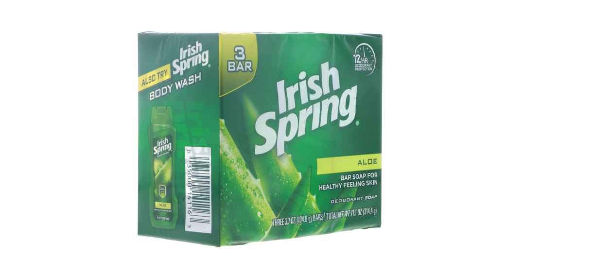 Irish Spring Deodorant Soap Aloe 4 oz. 3-Count (Pack of 18)