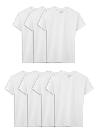 Fruit of the Loom Boys' Cotton Tank Top Undershirt (Multipack), Boys-120-White, X-Large