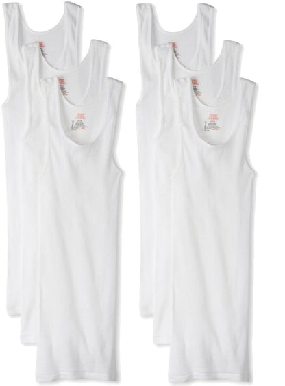Hanes Men's Cotton Tank Undershirts Pack, Moisture-Wicking Ribbed Tanks, Lightweight Cotton Tank Undershirts (White (6 Pack of Shirts), X-Large)