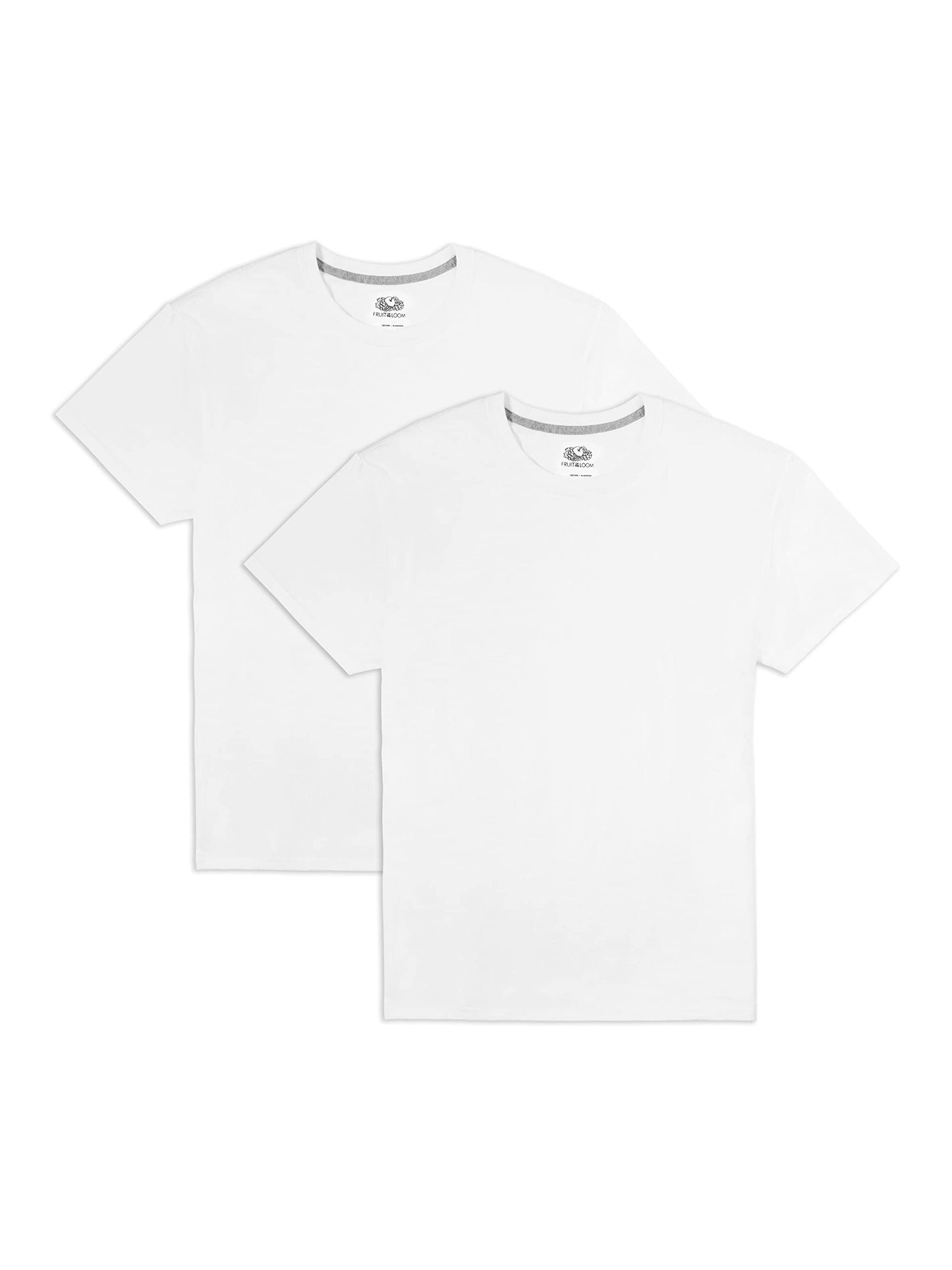 Fruit of the Loom Men's Tee Eversoft Cotton T Shirts, Breathable & Moisture Wicking with Odor Control, Sizes S-4X, Crew-12 Pack-White, 3X-Large