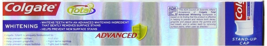 (PACK OF 8 TUBES) Colgate Total ADVANCED TOOTH WHITENING Toothpaste. Whitens & Removes Surface Stains! ANTI-CAVITY FLUORIDE, ANTI-GINGIVITIS & ANTI-PLAQUE! (Pack of 8 Tubes, 8.0oz each Tube)