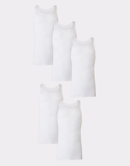 Hanes Ultimate® Tall Man Cool Comfort® White Tank Top 5-Pack (as1, Alpha, x_l, Regular, Tall)