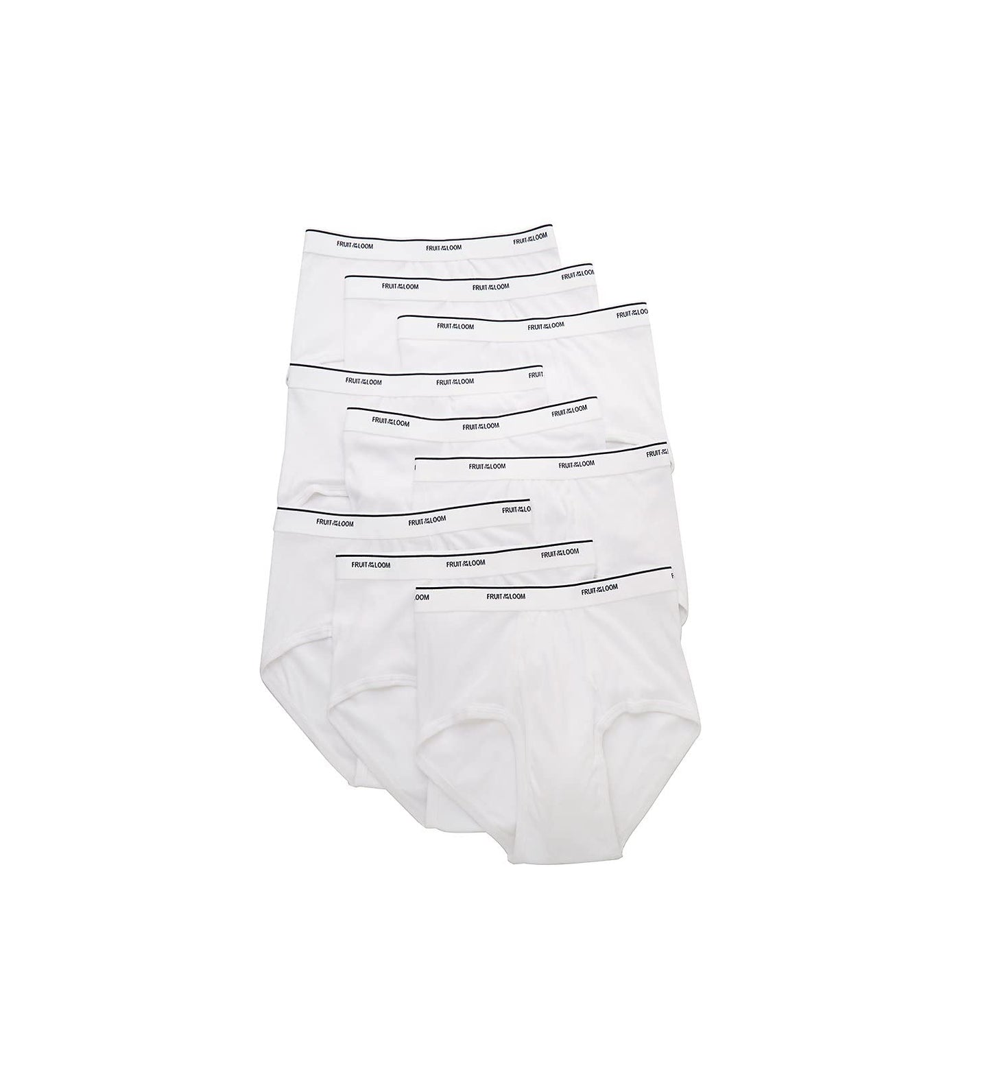 Fruit of the Loom Big Mens White Briefs, 9 Pack, XL, Assorted
