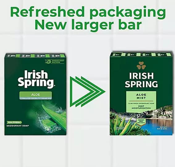 Irish Spring Aloe Mist Bar Soap for Men, 20 ct.
