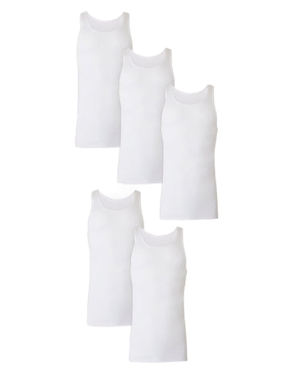 Hanes Ultimate® Tall Man Cool Comfort® White Tank Top 5-Pack (as1, Alpha, x_l, Regular, Tall)