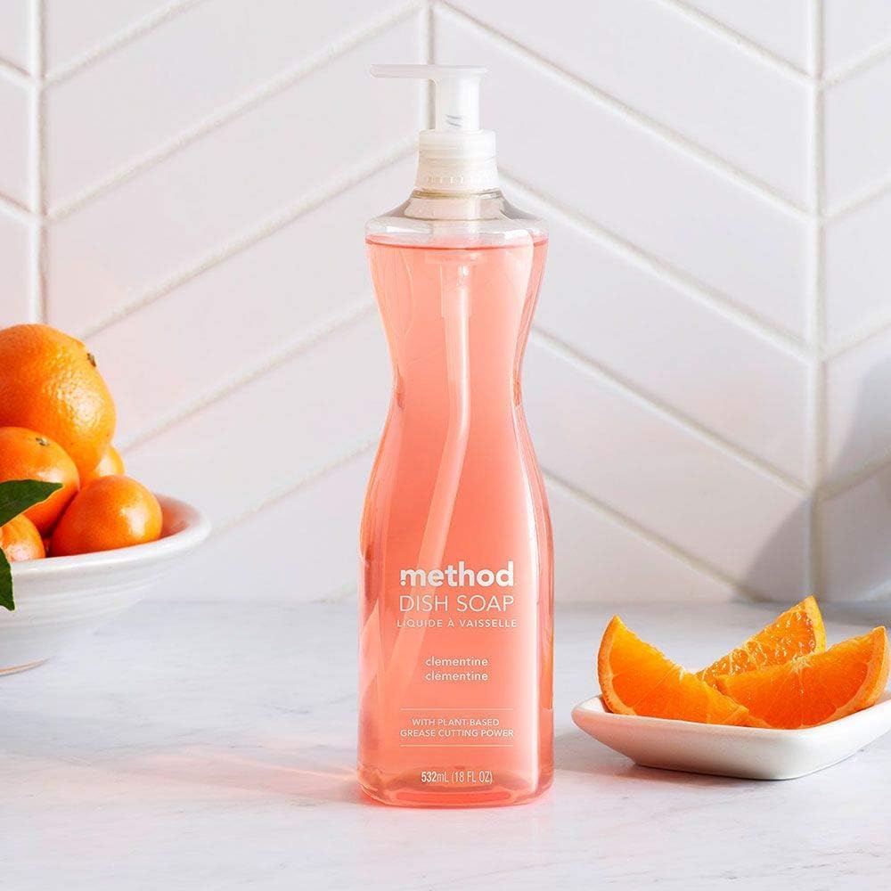Method Gel Dish Soap, Clementine, Biodegradable Formula, Tough on Grease, 18 Fl Oz (Pack of 1)