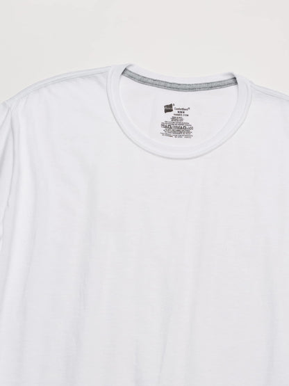 Hanes Ultimate Men's 4-Pack ComfortBlend Crew with FreshIQ, White, X-Large