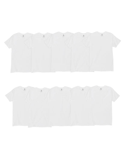 Hanes Men's White Super Value 10-Pack, Best Cotton Undershirts, Stay-Tucked T-Shirts