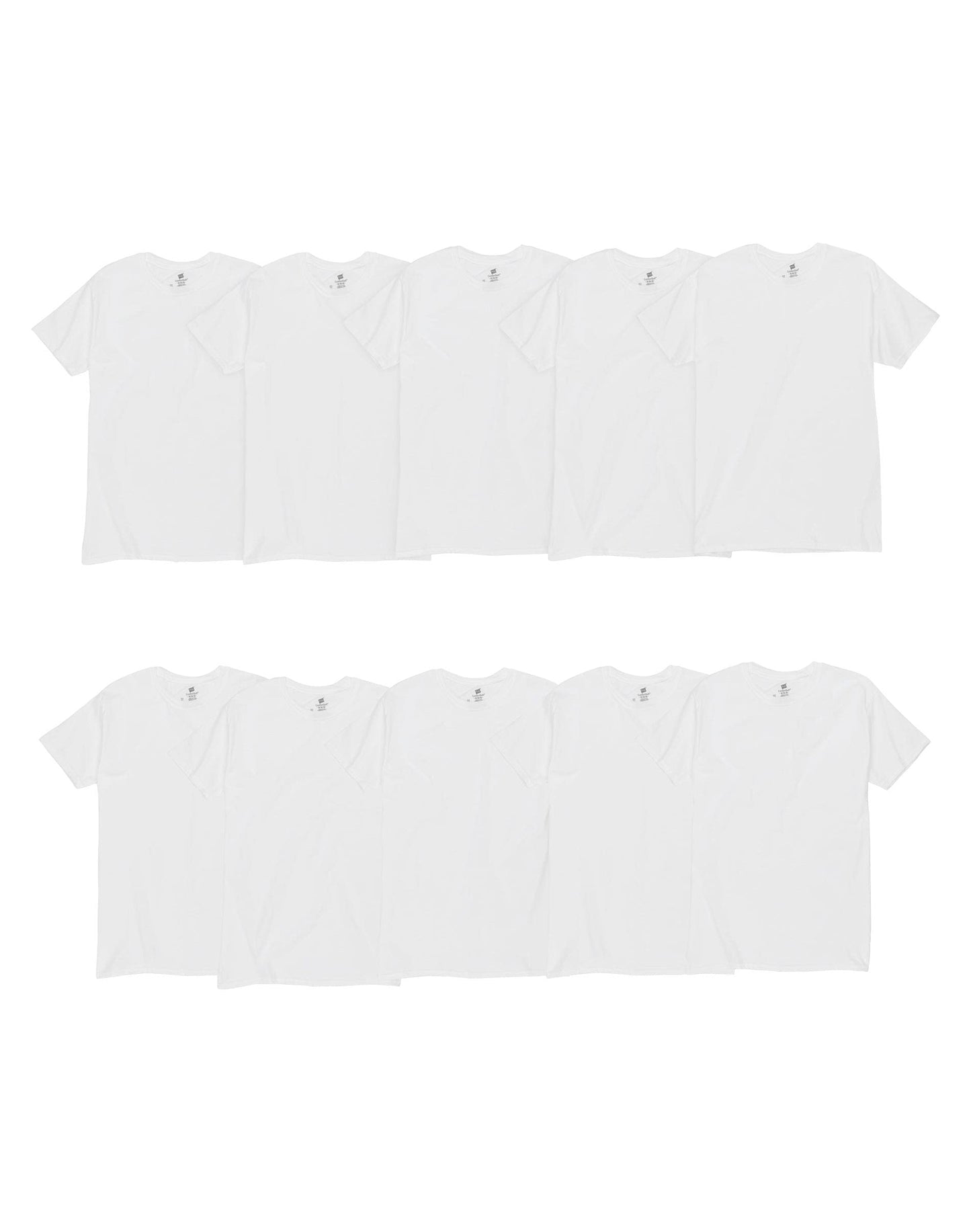Hanes Men's White Super Value 10-Pack, Best Cotton Undershirts, Stay-Tucked T-Shirts