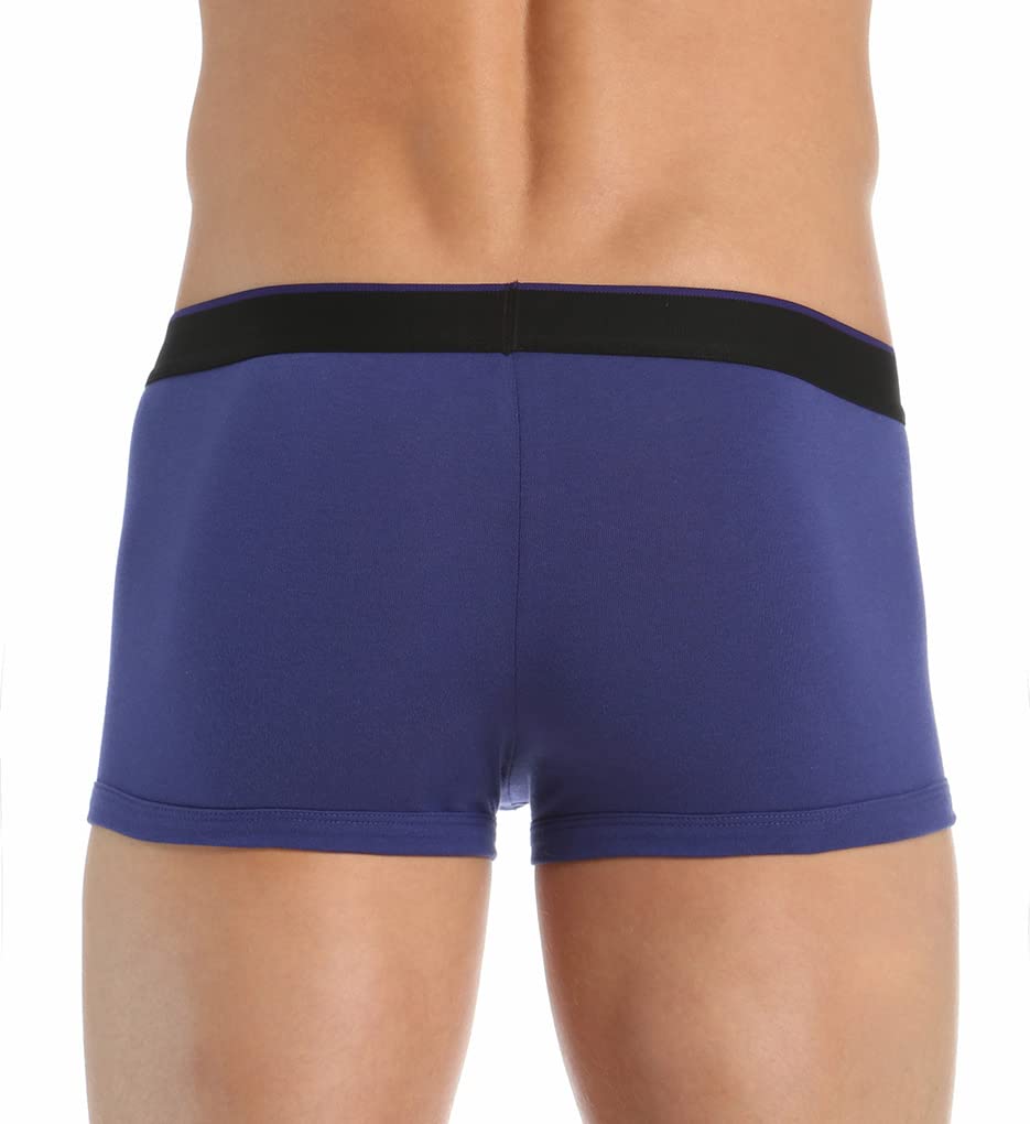 papi Stylish Brazilian Solid and Print Trunks (3-Pack of Men's Underwear), Black/Cobalt/Blue, Medium